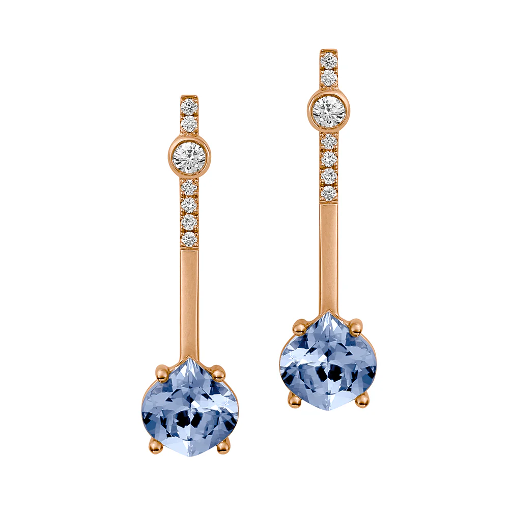 Aqua Blue Spinel Earrings