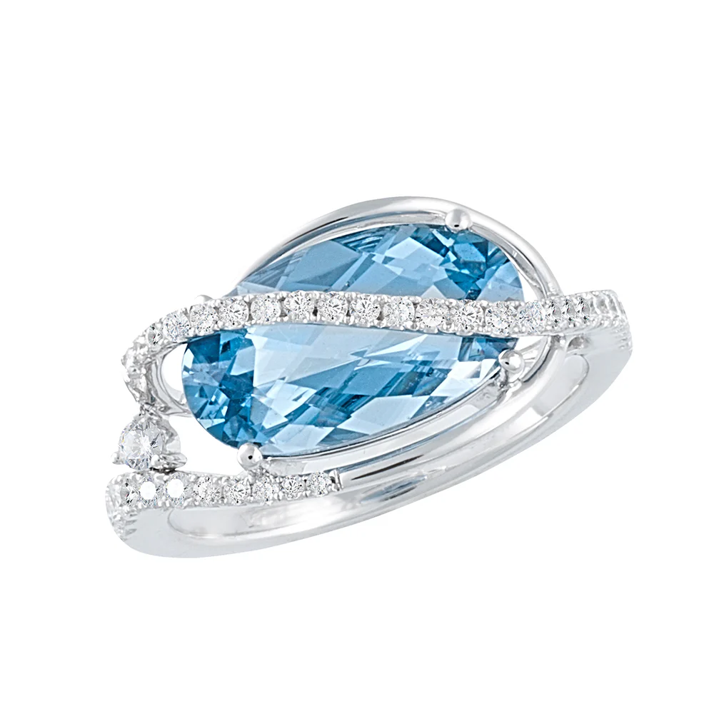 Aqua Blue Spinel Ring