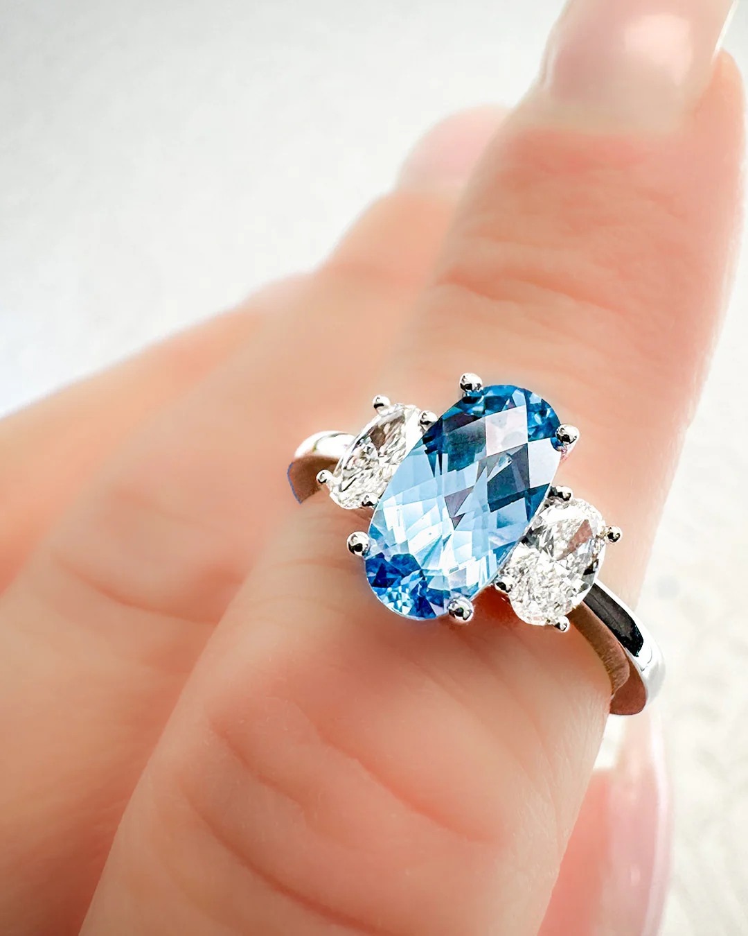 Aqua Blue Spinel Ring - Image 2