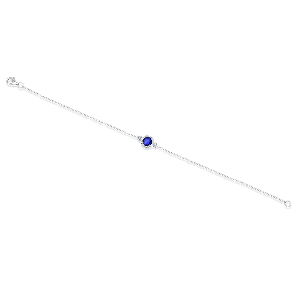 Blue Sapphire Chain Bracelet - Image 2