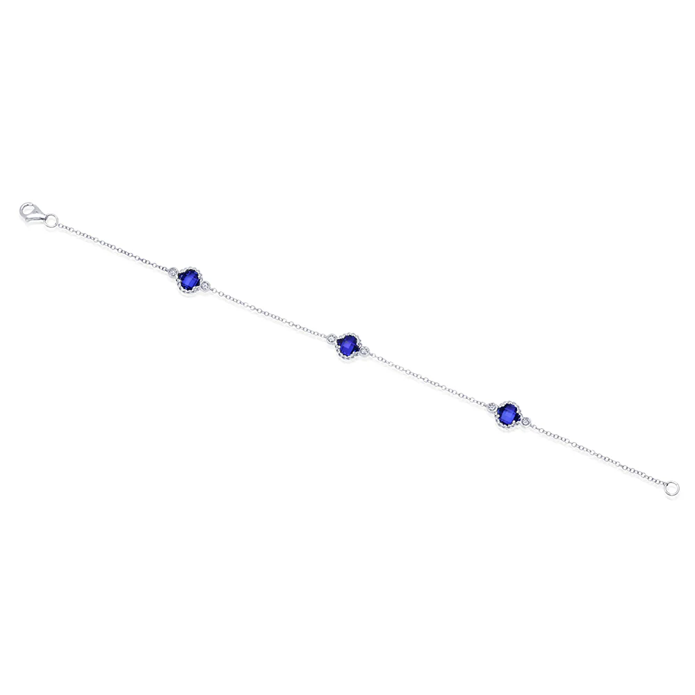 Blue Sapphire Chain Bracelet - Image 2