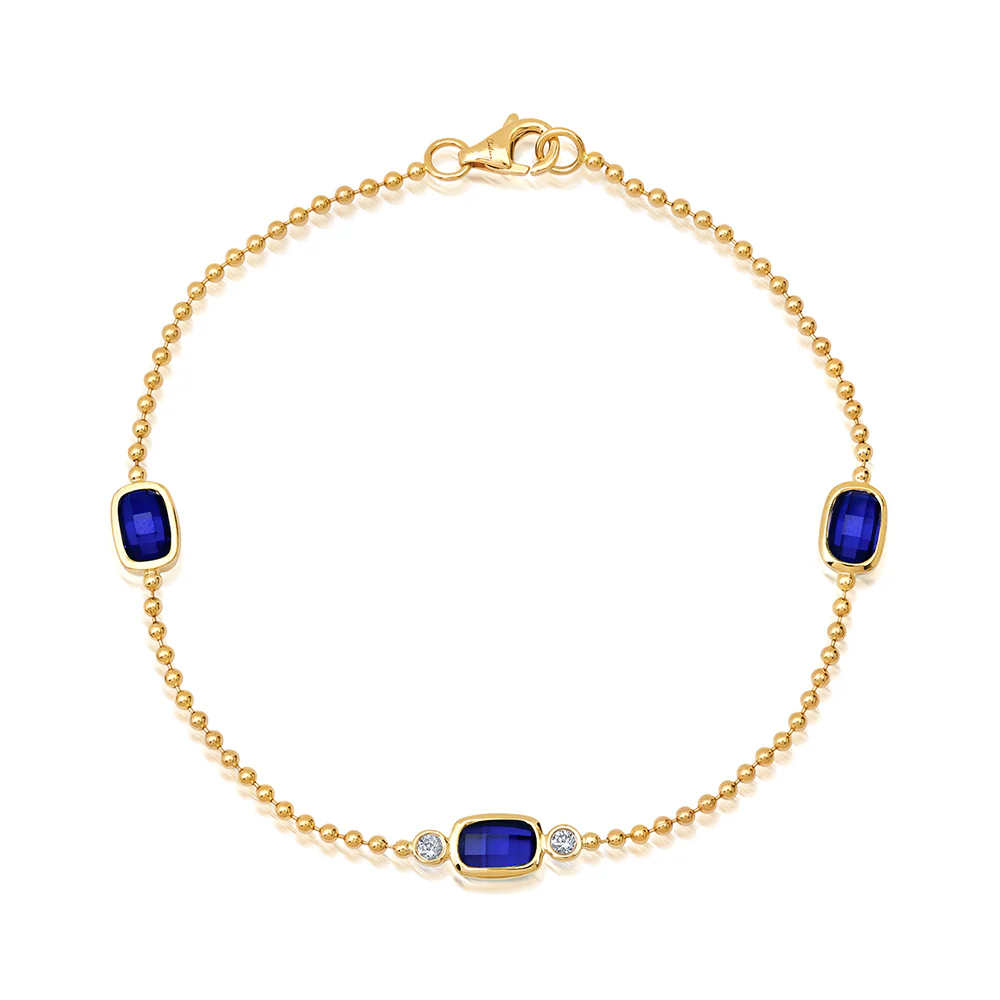 Blue Sapphire Chain Bracelet