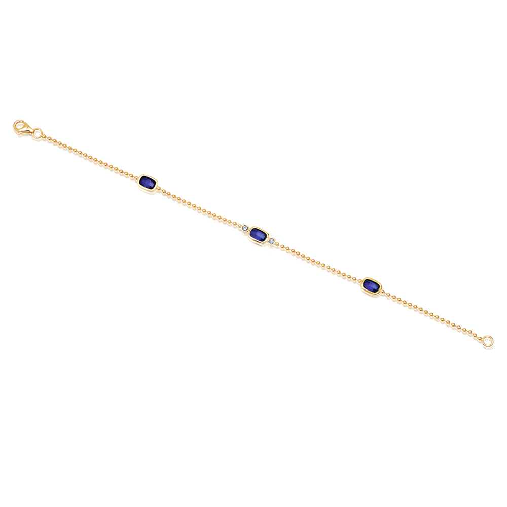 Blue Sapphire Chain Bracelet - Image 2