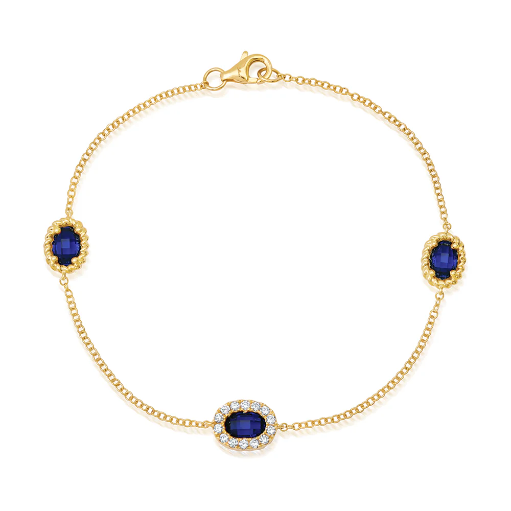 Blue Sapphire Chain Bracelet