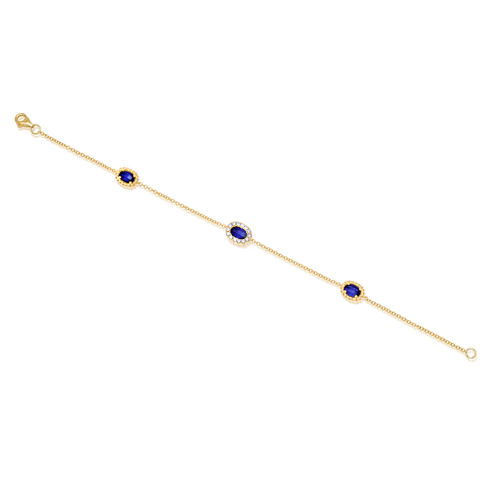 Blue Sapphire Chain Bracelet - Image 2