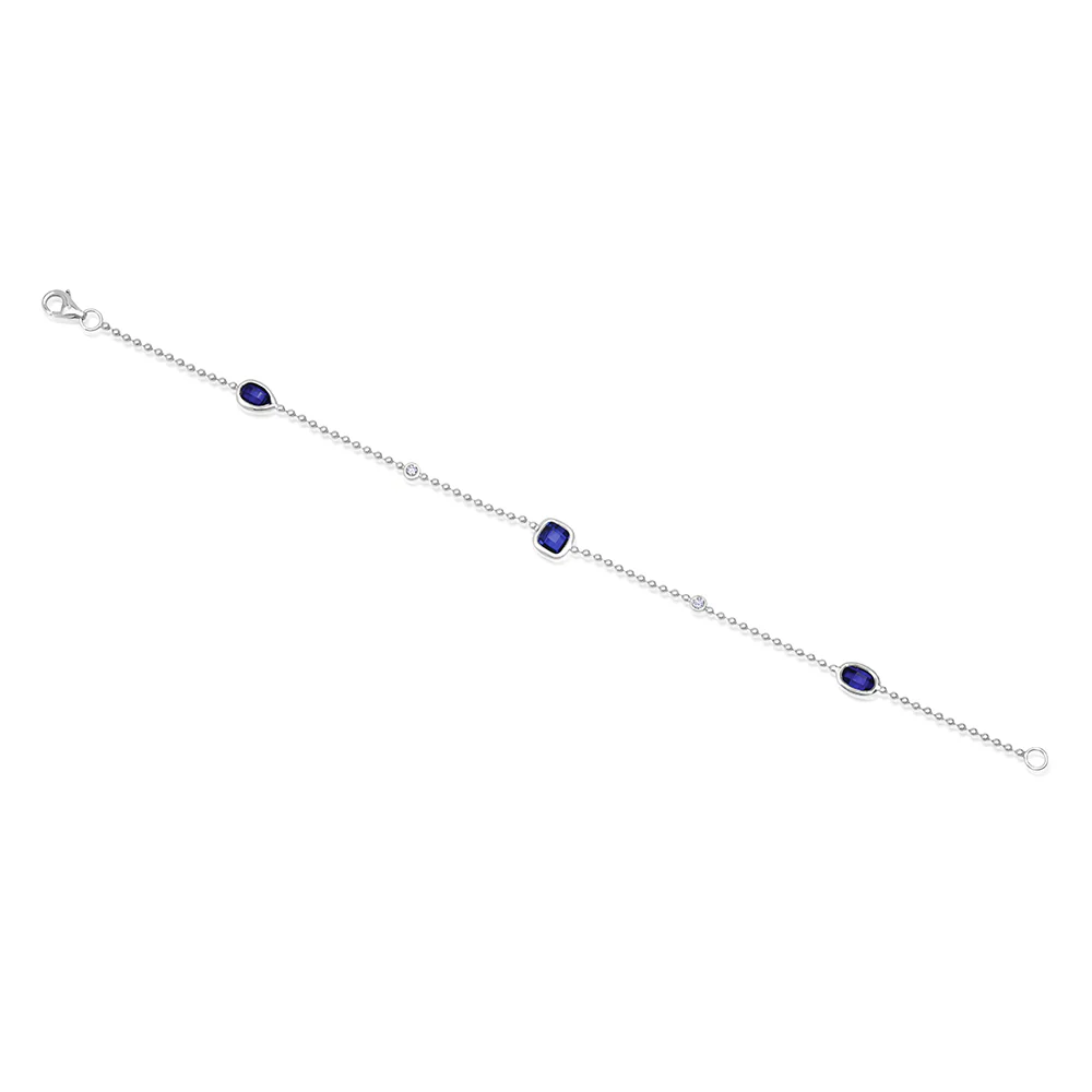 Blue Sapphire Chain Bracelet - Image 2