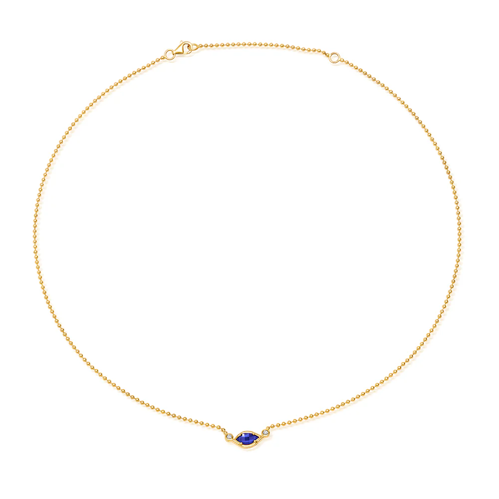 Blue Sapphire Chain Necklace - Image 2
