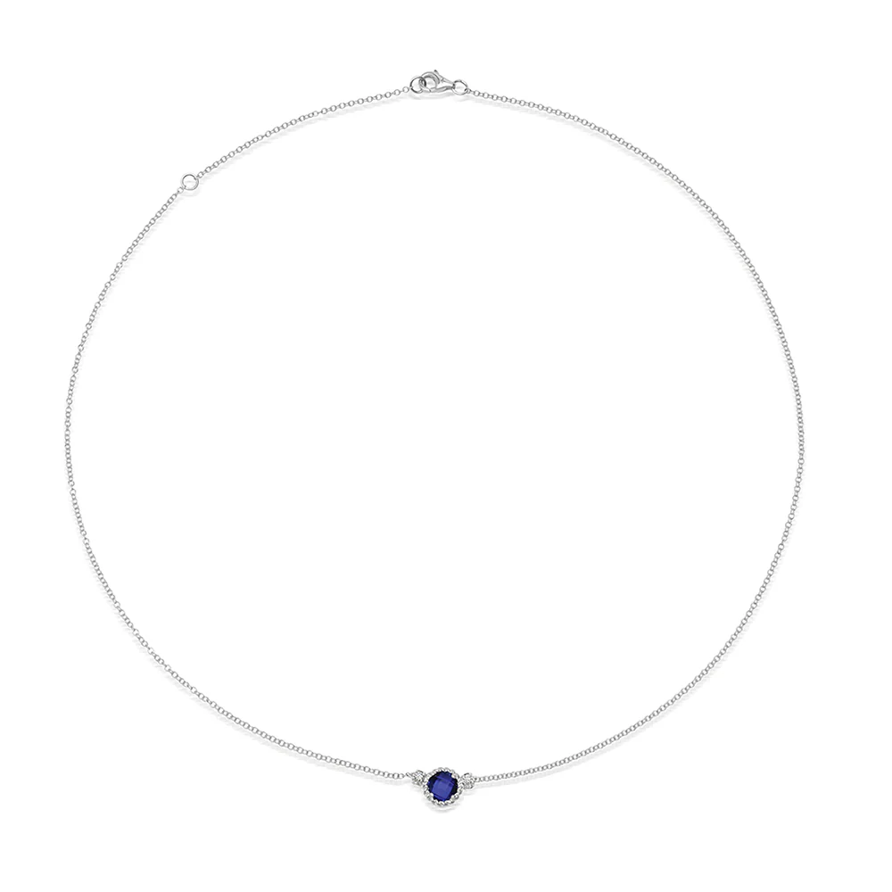 Blue Sapphire Chain Necklace - Image 2