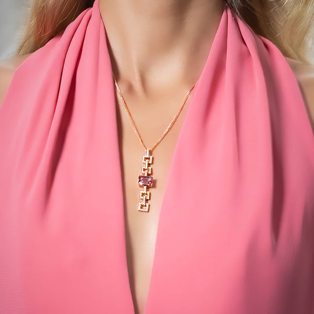 Champagne Sapphire Pendant - Image 2