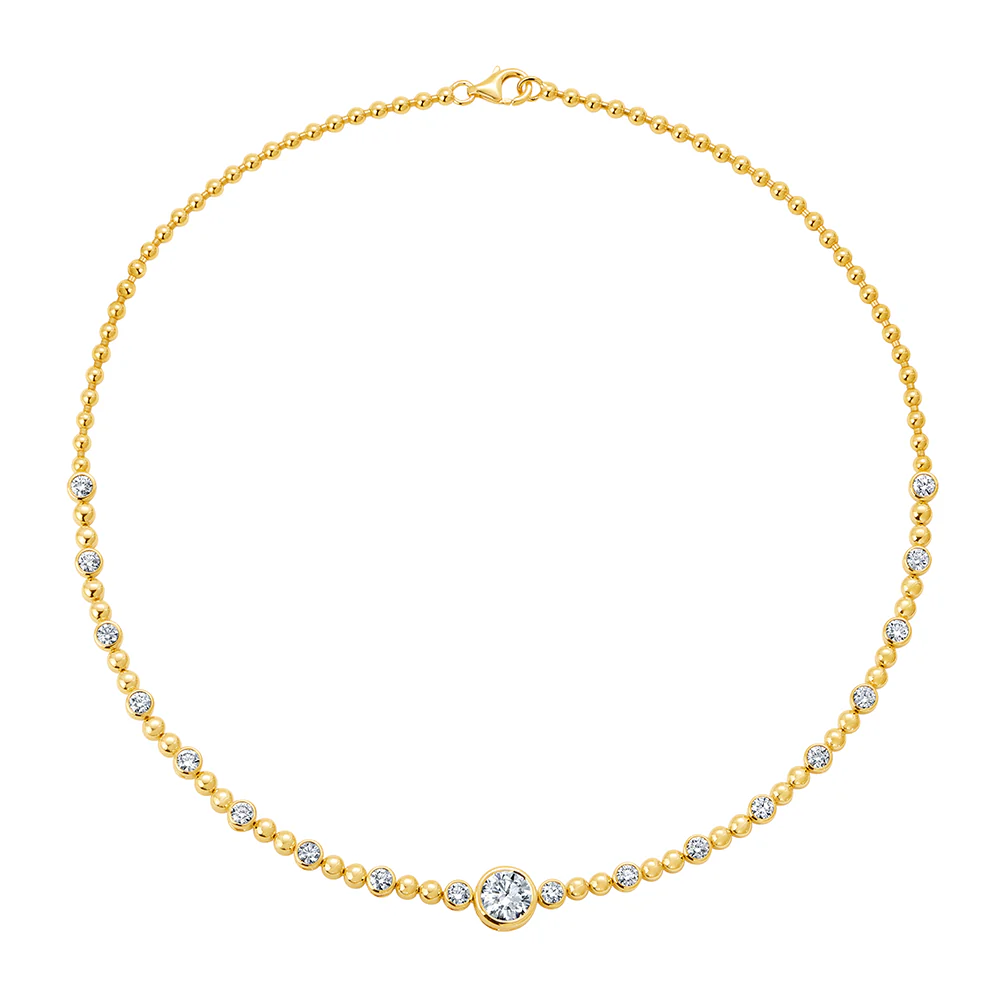 Diamond Bezel Tennis Necklace