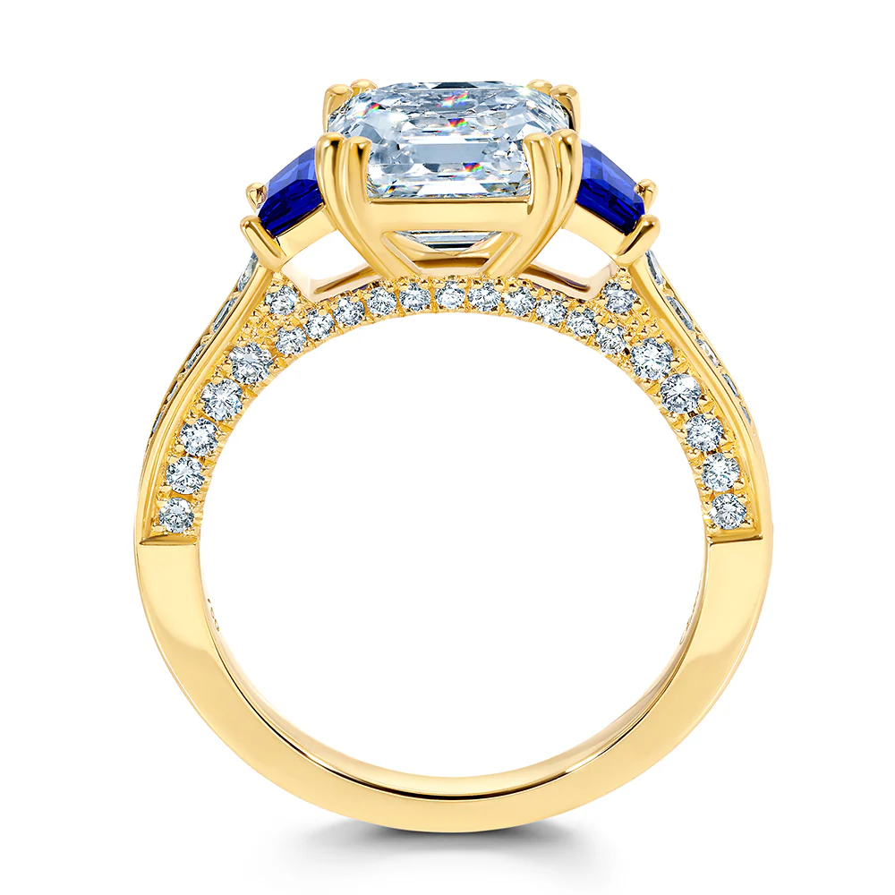 Diamond & Blue Sapphire Ring - Image 2