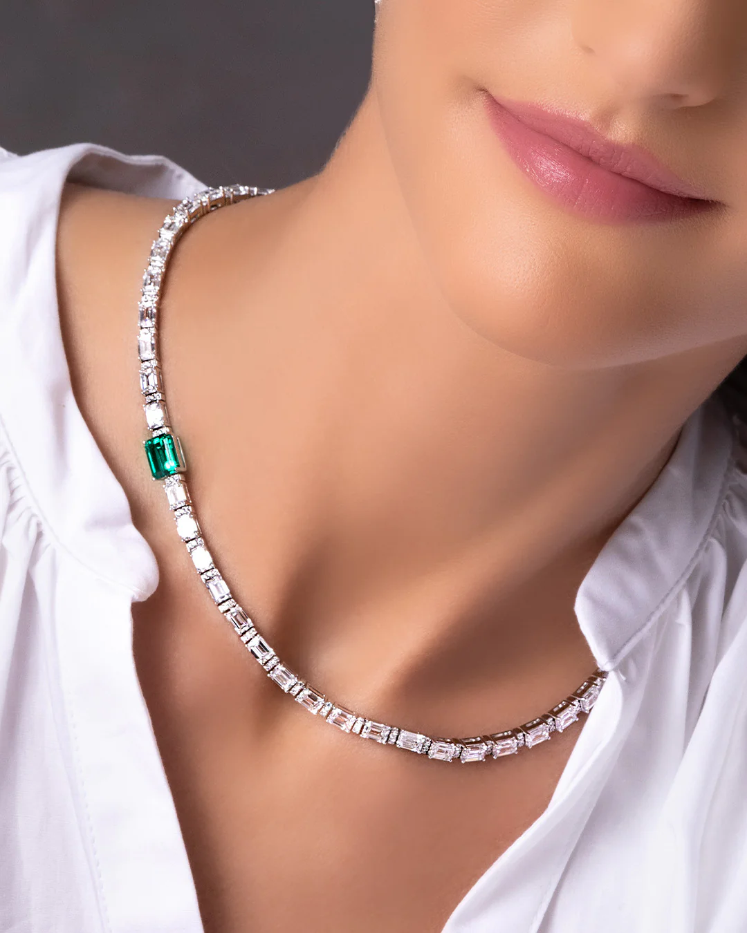Emerald & Diamond Necklace - Image 3