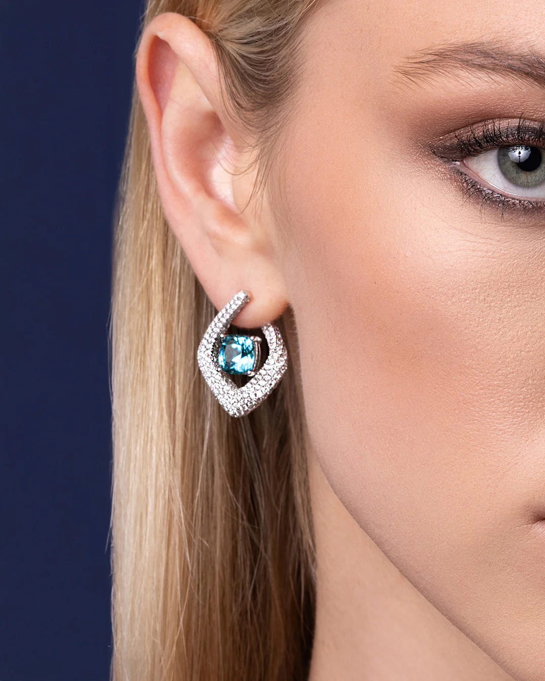 Paraiba Colored Spinel Earrings - Image 3